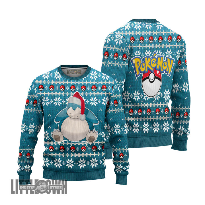 Snorlax Ugly Christmas Sweater Pokemon Custom Knitted Sweatshirt