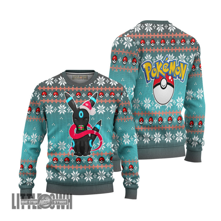 Umbreon Ugly Christmas Sweater Pokemon Custom Knitted Sweatshirt