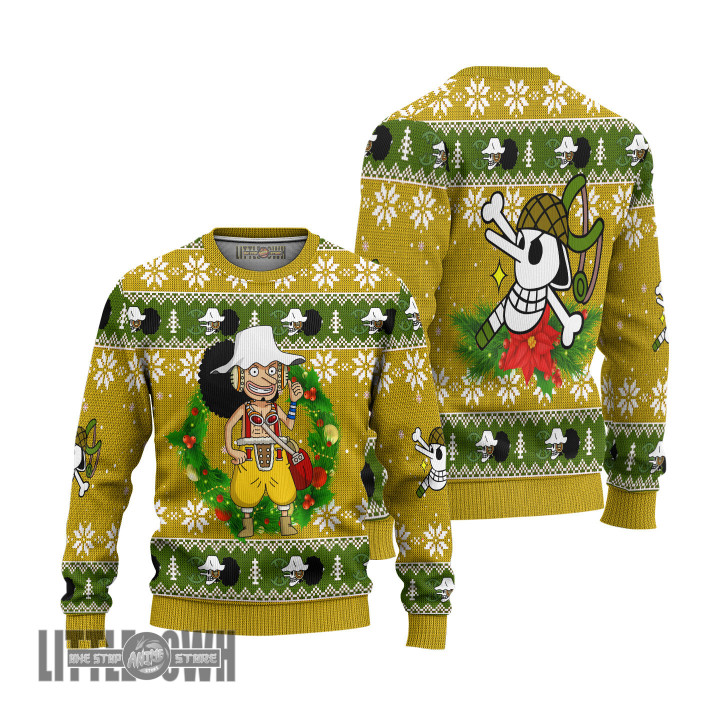 One Piece Ugly Sweater Usopp Custom Knitted Sweatshirt Anime Christmas Gift