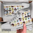 Attack On Titan High Top Canvas Shoes Custom Cute Chibi Face Anime Sneakers - LittleOwh - 3