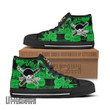 Zoro Jolly Roger High Top Canvas Shoes 1Piece Anime Mixed Manga Style - LittleOwh - 1