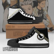 Portgas D Ace High Top Canvas Shoes One Piece Anime Mixed Manga Style