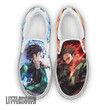 KNY Tanjiro Shoes Custom KNY Sun and Water Breathing Slip-On Sneakers - LittleOwh - 1