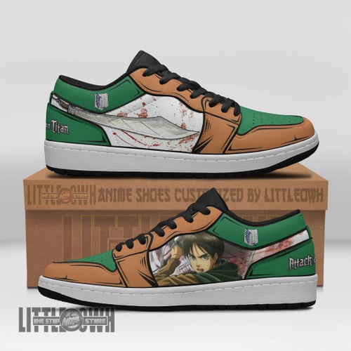 Eren Yeager Anime Shoes Custom Attack On Titan JD Low Sneakers