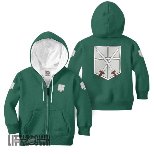 Training Corps AOT Scout Green Anime Kids Hoodie and Sweater