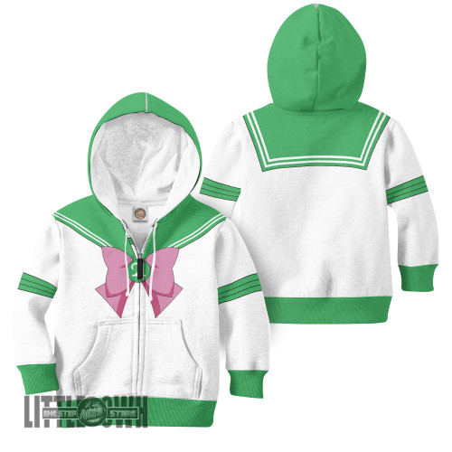 Sailor Moon Sailor Jupiter Anime Kids Hoodie and Sweater Cosplay Costumes