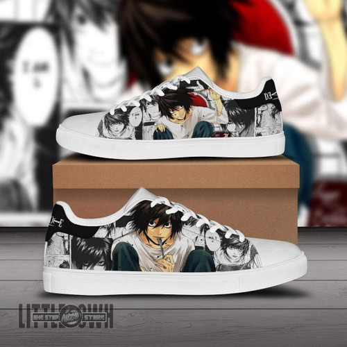 L Lawliet Skate Sneakers Death Note Custom Anime Shoes