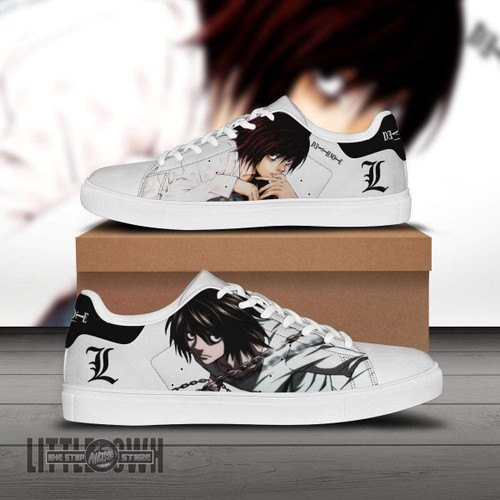 L Lawliet Skate Sneakers Custom Death Note Anime Shoes