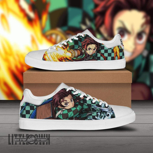 Tanjiro Water and Fire Skate Sneakers Custom Demon Slayer Anime Shoes