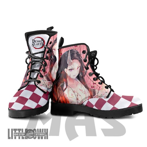Nezuko Kamado Leather Boots Demon Slayer High Tops Shoes