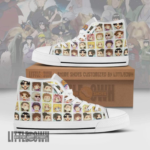 Naruto High Top Canvas Shoes Custom Cute Chibi Face Anime Sneakers