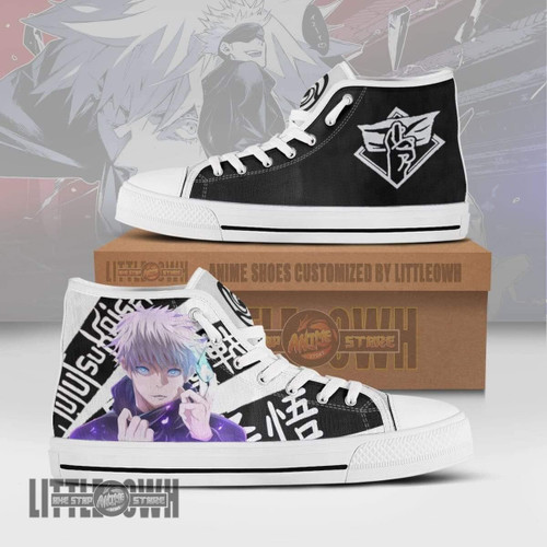 Satoru Gojo High Top Canvas Shoes Custom Jujutsu Kaisen Anime Sneakers