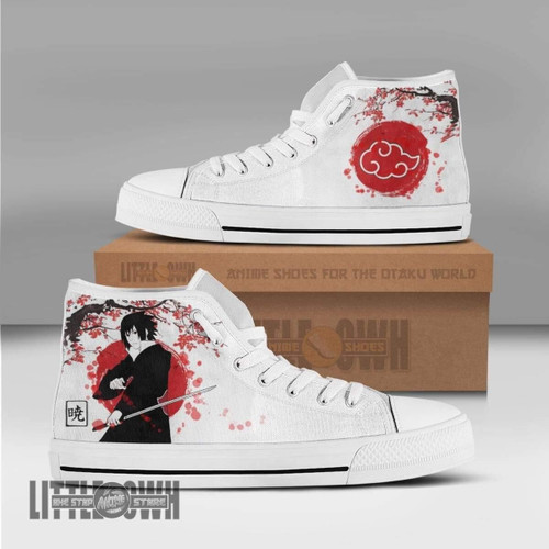 Sasuke Akatsuki Custom Naruto High Top Sneakers Canvas Anime Shoes