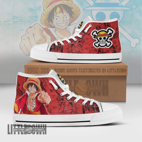 One Pieces Shoes Monkey D. Luffy High Tops Custom Anime Canvas Sneakers