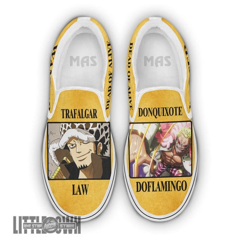 Trafalgar Law x Doflamingo Shoes Custom One Piece Anime Classic Slip-On Sneakers