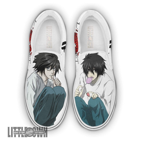 L Lawliet Classic Slip-On Custom Death Note Anime Shoes