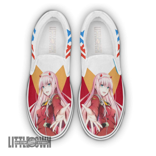 Zero Two Classic Slip-On Custom Darling In The Franxx Anime Shoes