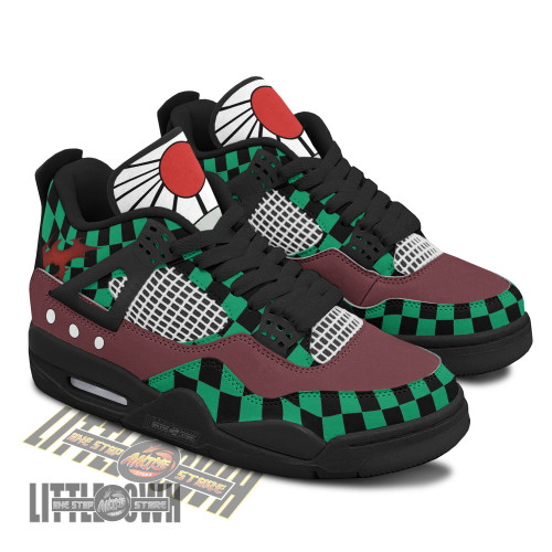 Tanjiro Kamado J4 Sneakers - Personalized Demon Slayer custom anime shoes