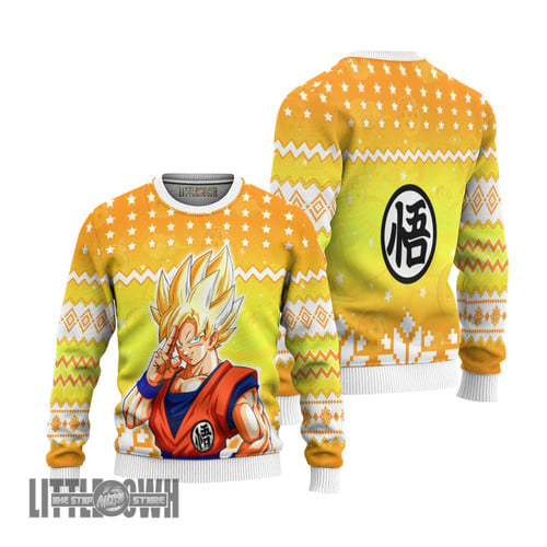 Dragon Ball Goku Super Saiyan Anime Christmas Ugly Sweater Anime Xmas Gift Ideas 2023
