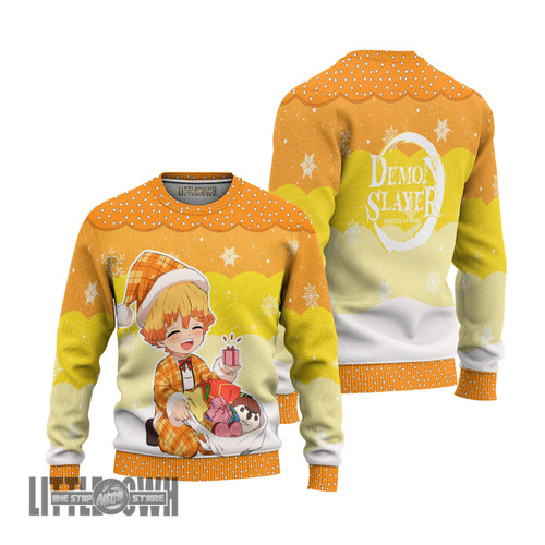 Demon Slayer Agatsuma Zenitsu Anime Christmas Ugly Sweater Anime Xmas Gift Ideas 2023