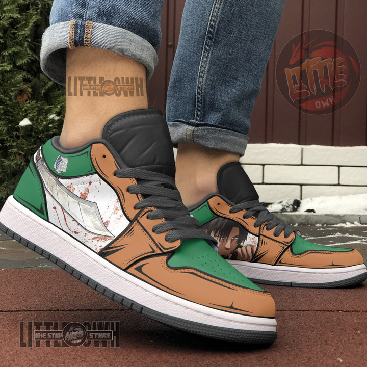 Levi Ackerman Anime Shoes Custom Attack On Titan JD Low Sneakers - LittleOwh - 4