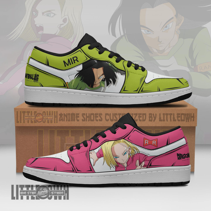 Android 17 x Android 18 Shoes Dragon Ball Z Super Anime JD Low Top Sneakers - LittleOwh - 1