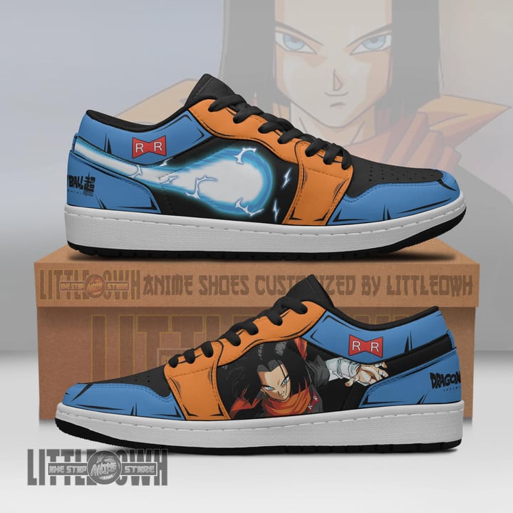 Android 17 Shoes Custom Dragon Ball Anime JD Low Sneakers - LittleOwh - 1