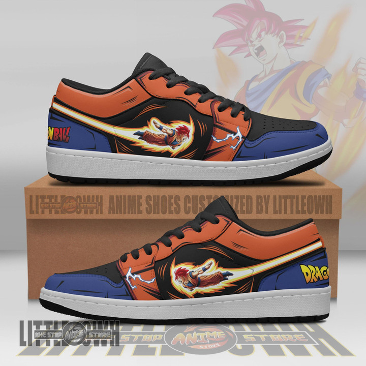 Son Goku Anime Shoes Dragon Ball JD Low Sneakers Super Saiyan God - LittleOwh - 4