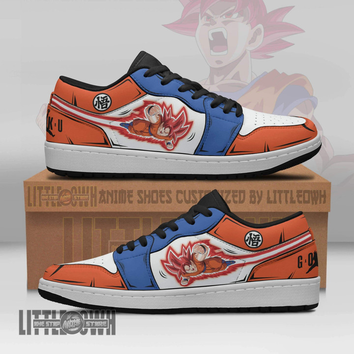 Goku God Low Top Shoes Custom Dragon Ball Z Custom Anime Sneakers - LittleOwh - 1