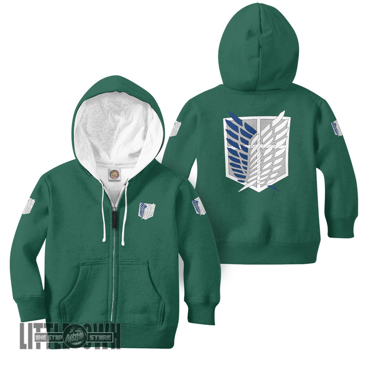 Survey Corps Hoodie Custom AOT Scout Green Anime Cosplay Costume - LittleOwh - 1