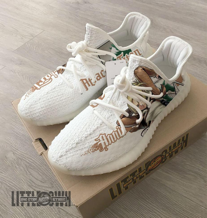 Annie Leonhart Shoes Custom Attack on Titan Anime YZ Boost Sneakers - LittleOwh - 4
