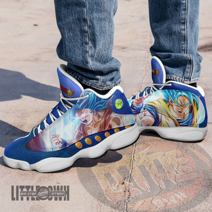 Goku Shoes Custom Super Saiyan Blue Dragon Ball Anime JD13 Sneakers - LittleOwh - 4