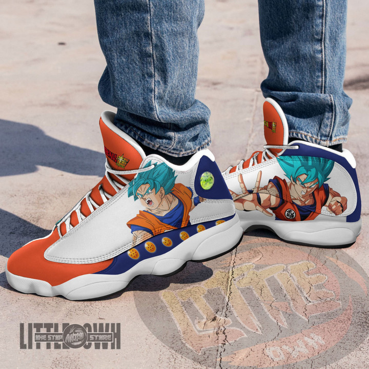 Goku Dragon Ball Shoes Custom Super Saiyan Blue Anime JD13 Sneakers - LittleOwh - 4
