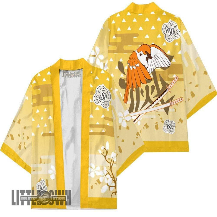 Agatsuma Zenitsu Kimono KNY Robe Anime Coat Cosplay Costumes - LittleOwh - 1