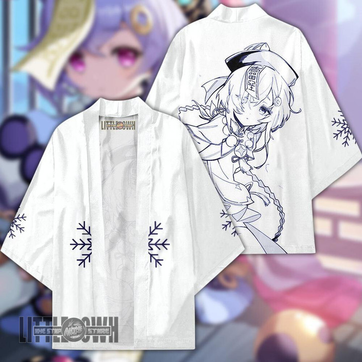 Qiqi Kimono Cardigans Custom Genshin Impact Anime Cloak Cosplay Costume - LittleOwh - 1