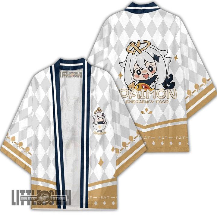 Paimon Kimono Cardigans Custom Genshin Impact Anime Cloak Cosplay Costume - LittleOwh - 1