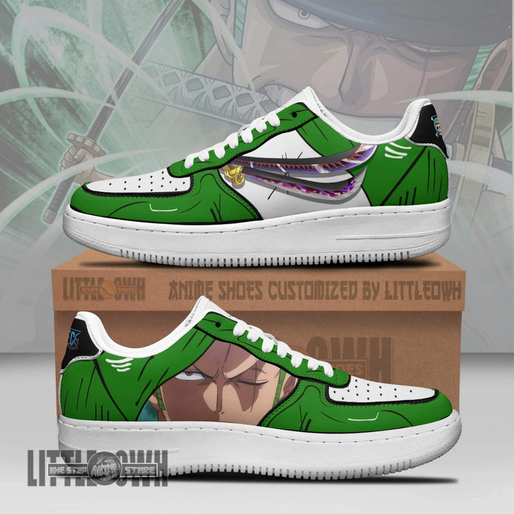 Roronoa Zoro AF Sneakers Custom 1Piece Anime Shoes - LittleOwh - 1