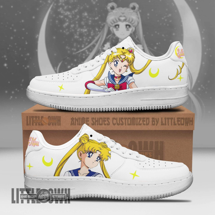 Usagi Tsukino Sailor Moon Shoes Custom Anime AF Sneakers - LittleOwh - 1