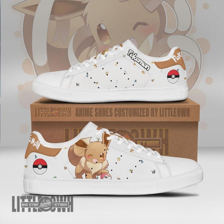 Pokemon Eevee Skateboard Shoes Custom Anime Sneakers - LittleOwh - 1