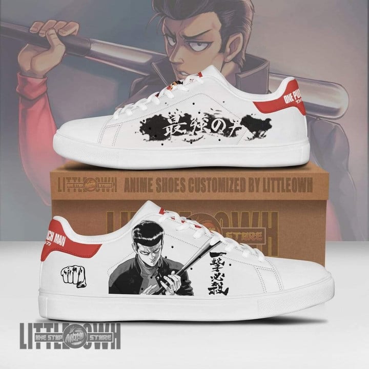 Metal Bat Sneakers Custom One Punch Man Anime Skateboard Shoes - LittleOwh - 1