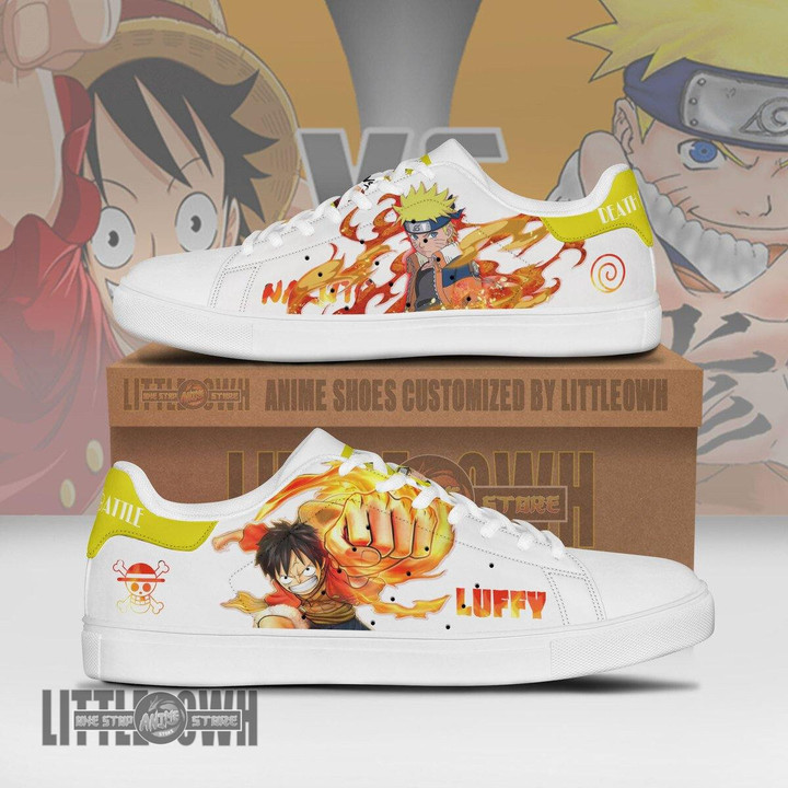 Nrt x Luffy Skateboard Shoes Custom Anime Sneakers - LittleOwh - 1