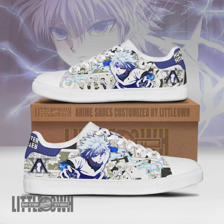 Killua Shoes Custom Hunter x Hunter Shoes Anime Skate Low Top Sneakers - LittleOwh - 1