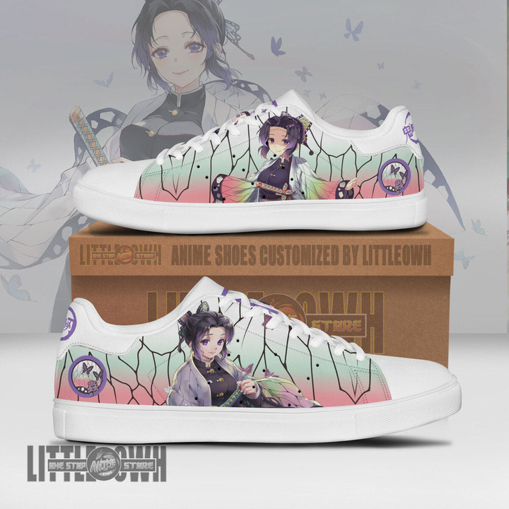 Shinobu Kocho Skateboard Shoes Custom KNY Anime Sneakers - LittleOwh - 1