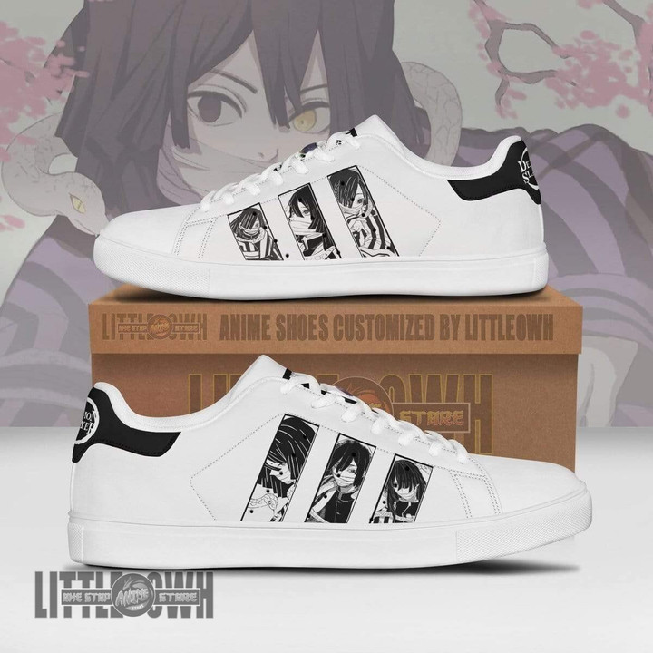 KNY Obanai Iguro Skateboard Shoes Custom Manga KNY Anime Sneakers - LittleOwh - 1