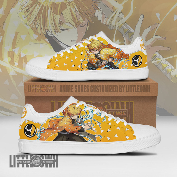 KNY Zenitsu Skateboard Shoes Custom Anime Sneakers - LittleOwh - 1