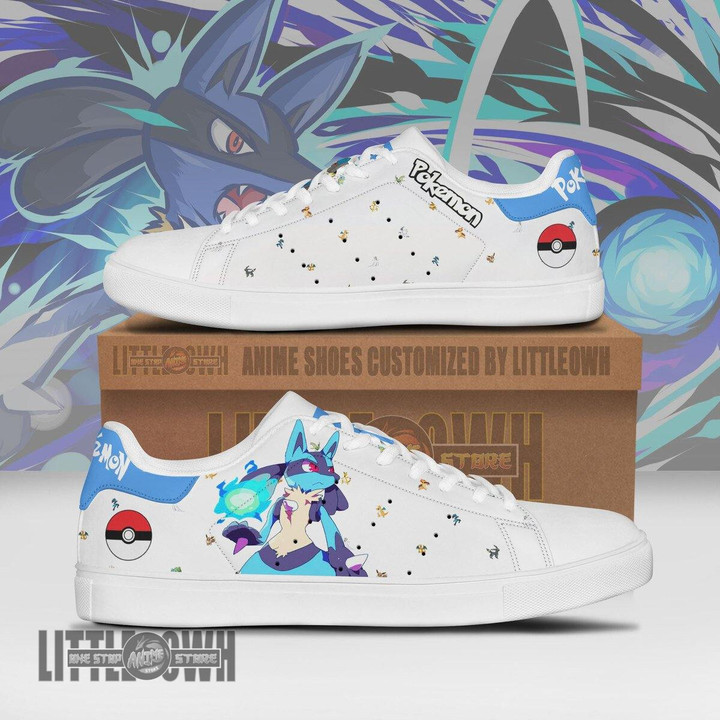 Pokemon Lucario Skateboard Shoes Custom Anime Sneakers - LittleOwh - 1