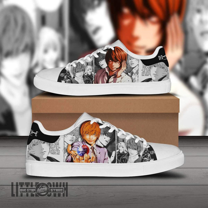 Light Yagami Skate Sneakers Death Note Custom Anime Shoes - LittleOwh - 1