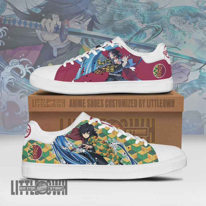 KNYs Shoes Giyu Tomioka Skateboard Low Top Custom Anime Sneakers - LittleOwh - 1