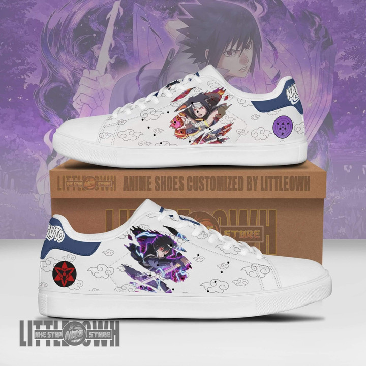 Sasuke Uchiha Sneakers Custom Nrt Anime Skateboard Shoes - LittleOwh - 1