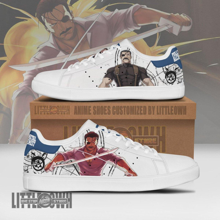 Fullmetal Alchemist King Bradley Skateboard Shoes Custom Anime Sneakers - LittleOwh - 1